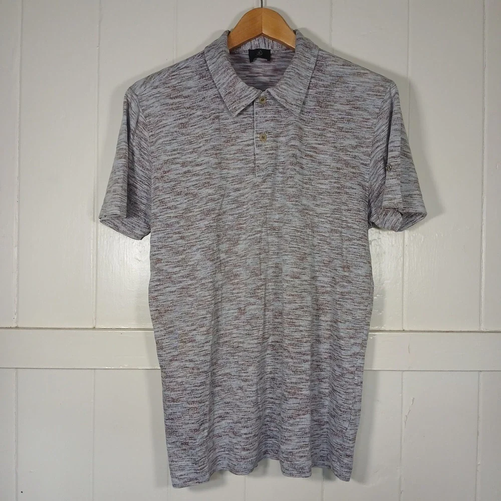 Bogner Linen Cotton Polo Shirt Mens XL Gray Brown Heather Made in Italy